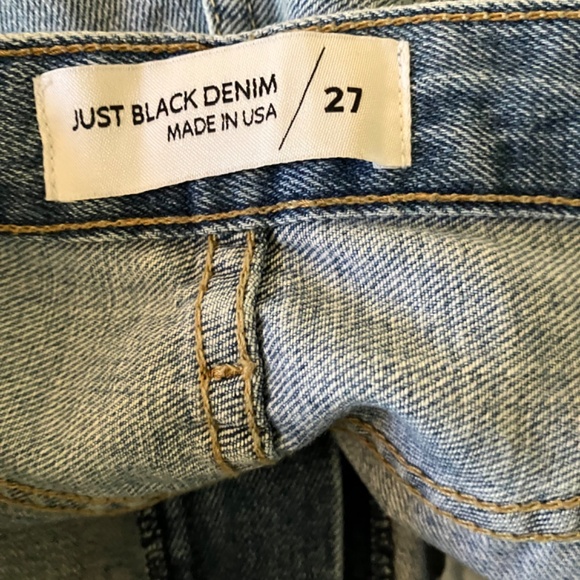 Just Black Denim Light Wash Denim High Rise Distressed Straight Jeans - Picture 6 of 6